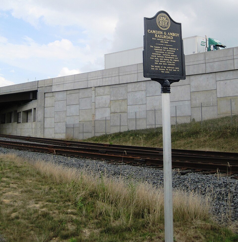 Cranbury Station, NJ - File:Camden & Amboy Railroad historical marker.jpg - Wikimedia Commons